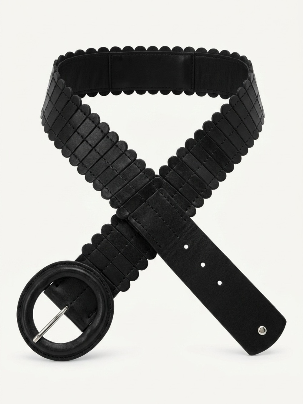 Stretch leather belt